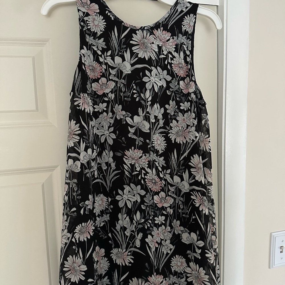 Tommy Hilfiger Black and White Floral Midi Dress